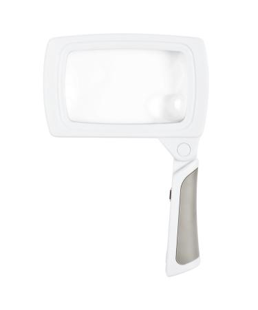 OttLite LED Folding Magnifier | Travel Magnifier Pocket Magnifier | 2X Optical Grade Magnification 6X Spot Viewer LED Illumination | Home Work Travel