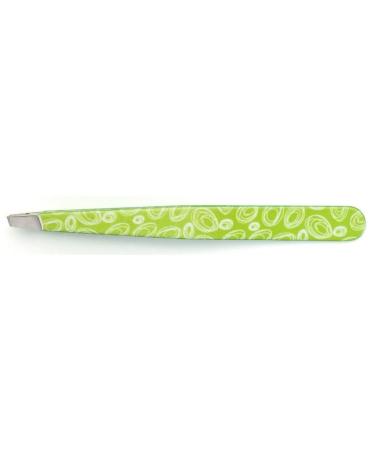 Nippes KOSMOS cosmetic tweezers green | curved tip | stainless steel | colourful lacquer | 9 cm long | fine tweezers | tear off eyebrow tweezers