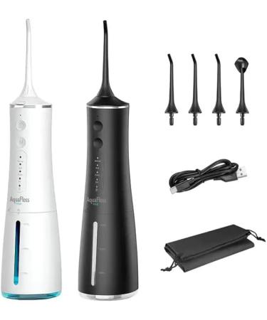 Water Dental Flosser - Portable Cordless Oral Irrigator with 300ml Tank | Rechargeable Electric Tooth Cleaner IPX7 Waterproof - Travel Essential BV609 (White - Buy Online on GoSupps.com