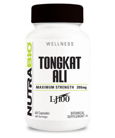 NutraBio Tongkat Ali LJ 100 - Natural Support for Muscle Mass Strength Performance - 200mg per Capsule 60 Servings