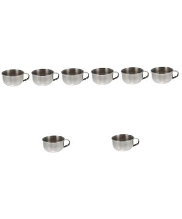 Healeeved 8 piece of shaving soap peel Razor jar with a handle simple shaving shell shaving shell with handle practical shaving shell made of stainless steel sparkling bowl for men shaving bowl for silver x 8 pieces 10x8.5cmx8pcs