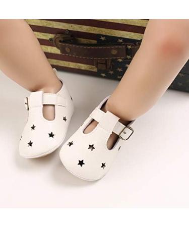 Baby Girl Mary Jane PU Leather First Walking Shoes | Anti-Slip Infant Princess Shoes 0-6 Months | White - Buy Online on GoSupps.com
