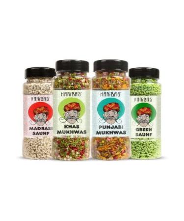 HARIBAS Mukhwas Pack of 4 Punnjabi Mukhwas Green Mukhwas Madrasi Mukhwas Khas Mukhwas_Packing May Vary