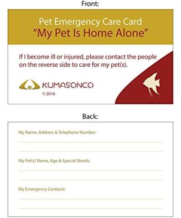 Pet Emergency Card with Self Laminating Pouch and Tick Remover Key Fish - Buy Online on GoSupps.com