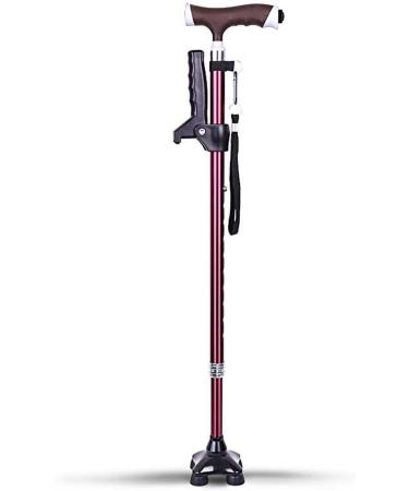 Telescopic Non Slip Crutches Crutchs Old Man Crutch Walking Stick Cane Four Feet Multifunction with Light Telescopic Crutch Light Cane for Arthritis Elderly Seniors & Handicap The New Independence