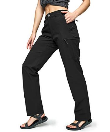 MIER Women's Quick Dry Cargo Pants Lightweight Tactical Hiking Pants with 6 Pockets, Stretchy and Water-Resistant Black 6