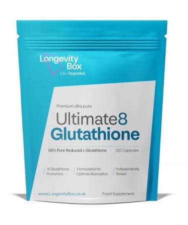 Longevity Box Ultimate 8 Glutathione 120 capsules antioxidant complex (NAC ALA vitamins C/E selenium) third-party tested