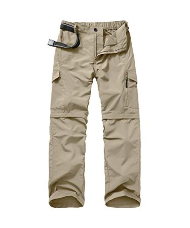 Mens Hiking Pants Quick Dry Lightweight Fishing Pants Convertible Zip Off Cargo Work Pants Trousers 30 608 Khaki