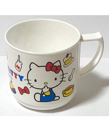 Sanrio Hello Kitty Hand Cups Polypropylene 7.2 7 9.8 cm 240ml Dinnerware Drinkware Saucers Kitchen (Blue)
