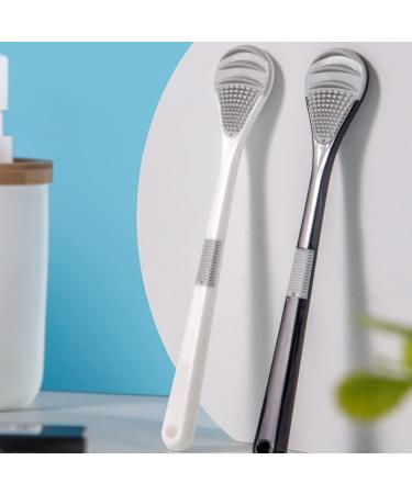 Ultra-Soft Tongue Brush Scraper Cleaner - Double-Sided Design - 2 Pack (Black & White) - Buy Online on GoSupps.com
