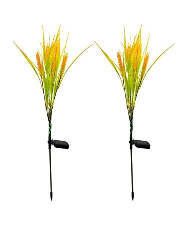 Outdoor Solar Wheat Ear Lamp Garden Waterproof Courtyard Lamp Simulation Creative Lawn Lamp Landscape Lighting (Color : 2PCS) (2pcs)