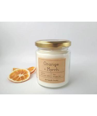 Vegan Orange & Myrrh Soy Wax Candle - Cozy Fall Luxury Scented Candle | Eco-Friendly Gift for New Home - Buy Online on GoSupps.com