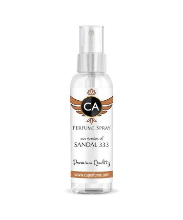 CA Perfume Impression of Sandal 333 For Men Replica Version Fragrance Dupes Concentrated Long Lasting Eau de Parfum Spray Refillable Atomizer Bottle2 Fl Oz/60ml-X1
