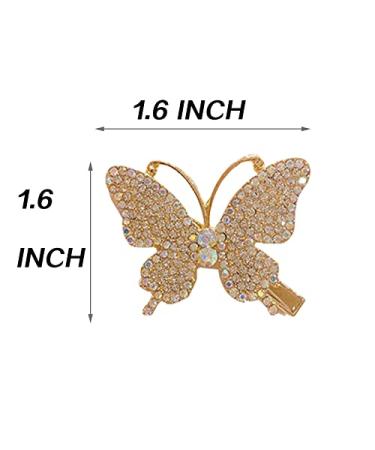 Sparkling Butterfly Hair Clips for Girls & Women | Aesthetic Gold & Silver Rhinestone Metal Crocodile Hair Accessories - International Shipping - Buy Online on GoSupps.com