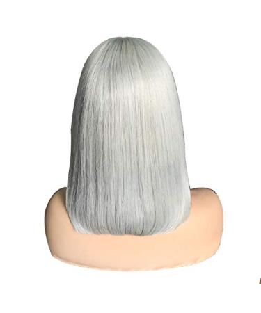 Smartinnov Grey Bob Human Hair Wig 8 Inch | T Part Lace Front Brazilian Remy Hair | Pre Plucked Natural Hairline | 180% Density | Short Bob Wig for Women - Buy Online on GoSupps.com