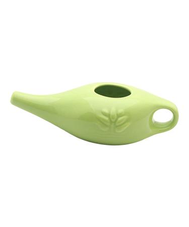 250Ml Ceramic Neti Pot Nose Cleaning Pot Durable Leakproof Spout Pot for Nasal Rinsing Nose Washing Men and Women Green