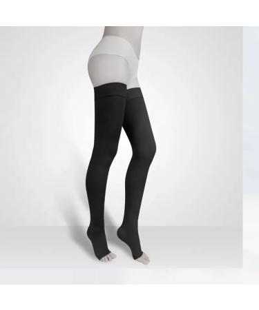 Sweltebloomz Compression stockings thigh high with open toe for Women-Medium Black - Buy Online on GoSupps.com
