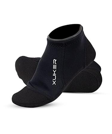 XUKER Neoprene Socks 3mm, Sand Proof Beach Volleyball Water Socks Diving Boots for Outdoor Activities Water Sports Flatlock-low Cut Small