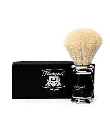 Pure white hair-razor brush for men with newly developed handpiece in black and metal color delivery in a very specially developed packaging.Christmas presents for men