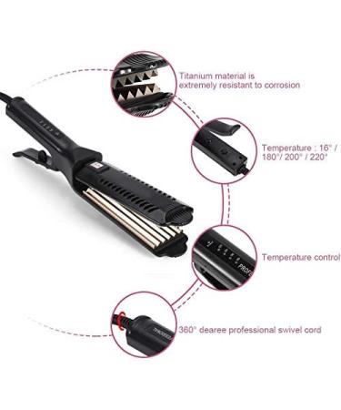 6 Teeth Hair Crimper for Women - Adjustable Temperature Styling Tool with Ceramic Tourmaline Plate | Volumizing Hair Iron for Corrugated Waves - Buy Online on GoSupps.com