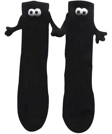 Fun Magnetic Hand Holding Couple Socks - 3D Doll Design | Unisex Mid Tube Cute Funny Gifts - 2pcs - Buy Online on GoSupps.com