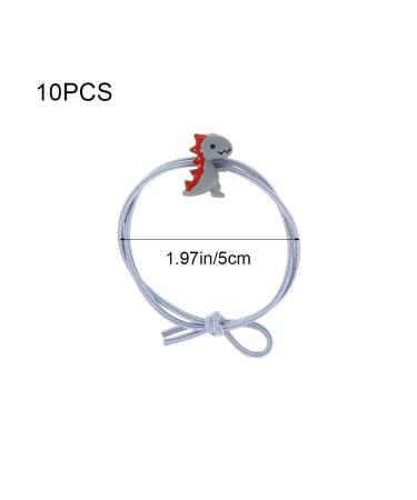 10 Pcs Dinosaur Elastic Hair Ties - Five Styles Ponytail Holders for Women, Girls, Kids - Buy Online on GoSupps.com