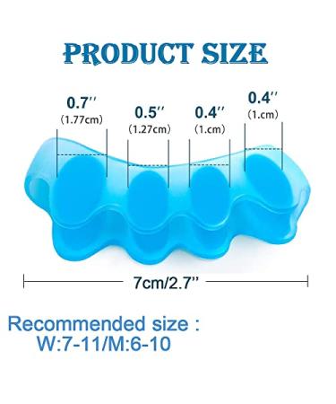 Silicone Toe Separator for Hallux Valgus Correction - 6X Blue Toe Separator for Bunions, Hammer Toes - Foot Toe Spreader Gel for Toe Protection - Buy Online on GoSupps.com