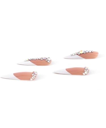 Sethexy Long Stiletto False Nails - Pink Flower Glossy Press-On Nail Tips (24 pcs) for Women & Girls - Acrylic French Nail Art - Buy Online on GoSupps.com