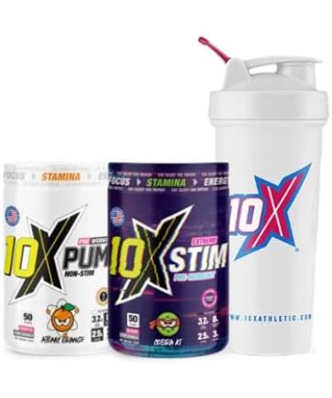 10X Athletic Non Stim Pre Workout - Sugar Free Vegan Formula for Optimal Performance - Fruit Bomb Flavor - 600g, 25/50 Servings - Buy Online on GoSupps.com