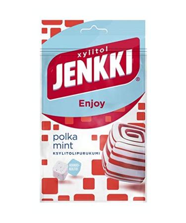 Cloetta Jenkki Xylitol Polka Mint Chewing Gum, 10 Packs of 70 g