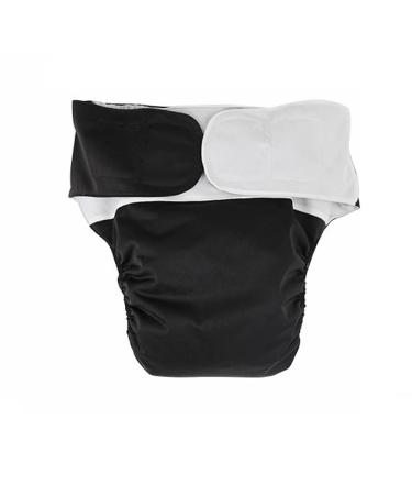 Reusable Adults Diapers - Adults Nappy Washable Incontinence Man Protective Underwear Breathable Leakfree for Women Men Incontinence Care Velcro Design Waistline 19.68-49.60 inch(Black)