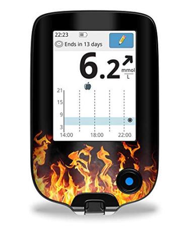 Sticker for FreeStyle Libre 2 & 3 Reader Flames myDili Diabetes