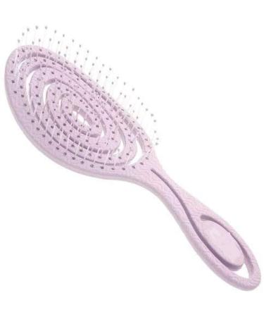 CS Beauty Eco Friendly Straw Hairbrush Flexible Soft Pin Bristles Detangling Wet/Dry Hair Head Massaging Pro Pink