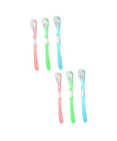 Beaupretty 6 Pcs cleaning brush tough limpiador de lengua baby gum household cleaning adults scrapers child brush aldult 17X3CMx2pcs Assorted Colorx2pcs