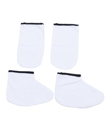Ipetboom Moufles de Bain Paraffine en Coton ponge 2 Paires Taille Unique Isolants Thermiques pour Mains et Pieds Spa Beaut