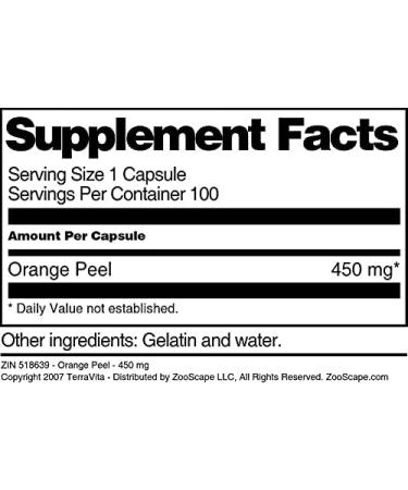 Terravita Orange Peel 450 mg - 100 capsules - Buy Online on GoSupps.com