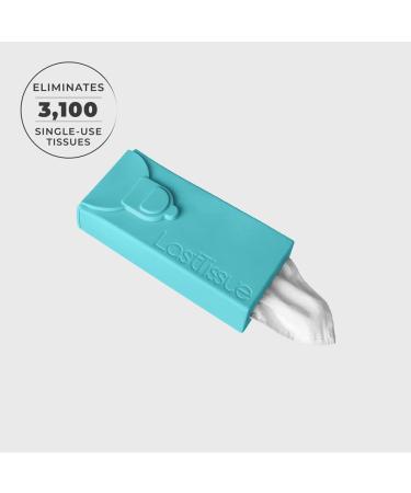 LastTissue Tissue Box - Eco-Friendly Reusable Organic Cotton Tissues (Turquoise) for Sustainable Living - Buy Online on GoSupps.com