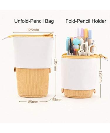 Friinder Telescopic Pen Pencil Holder Stationery Case PU Corduroy Retractable Bag Green - Perfect Holiday Gift - Buy Online on GoSupps.com