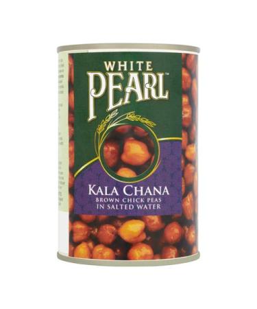 White Pearl Kala Chana Brown Chick Peas in Salted Water Pack of 12 x 400g