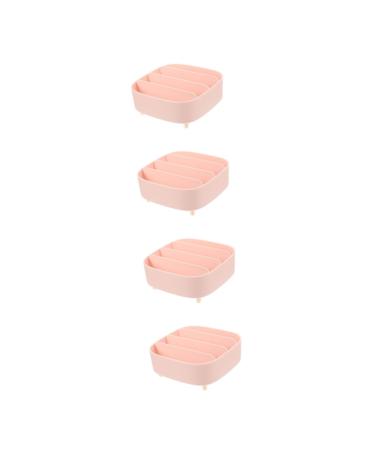 Balacoo 4pcs Box Makeup Storage Box Makeup Pallet Eyeshadow Palettes Holder Countertop Organizer Partition 20.6X20X8.6CMx4pcs Pinkx4pcs