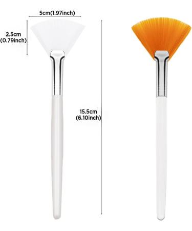 18 Pieces Fan Brushes Facial Mask Brush Soft Makeup Mask Applicator Acid Applicator Esthetician Brush Cosmetic Tools for Mud Cream Makeup Peel White - Buy Online on GoSupps.com