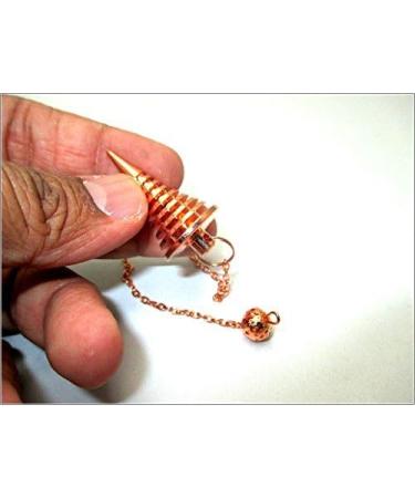 Jet Copper Metal Twisted Pendulum Cone Vortex - Crystal Therapy Healing Dowsing Tool with Free Booklet - Buy Online on GoSupps.com