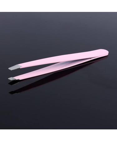Eyebrow Hair Tweezers 1 Pc Black/Pink Eyebrow Tweezer Hair Beauty Slanted Puller Stainless Steel Clips Makeup Tool - Buy Online on GoSupps.com