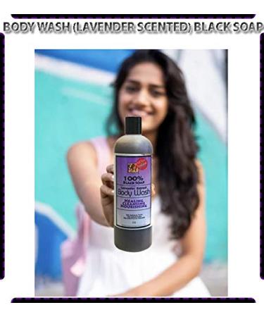 100% Black Soap Body Wash - Lavender Scent - 13 Fl Oz | Ra Cosmetics - Natural Skincare for International Shipping - Buy Online on GoSupps.com