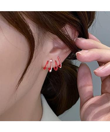 Needle Earrings for Girl Wrap Stud Ear Cuff for Women Earring Cuff Stud Ear Cuffs Hoop Purple Dangle - Buy Online on GoSupps.com