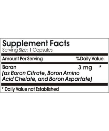 Chelated Boron 3mg Capsules - 100 Count - No Additives by Naturetition Supplements - Buy Online on GoSupps.com
