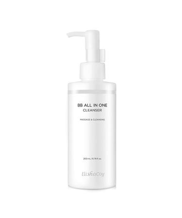 Elishacoy BB All In One Cleanser 6.7 fl. oz. (200ml) Massage & Cleansing - Cleasning Gel to Foam 2 in 1 Facial Cleanser  pH5.5 Hypoallergenic Makeup Remover  Pore Clearing  Removes Dead Cell Skin