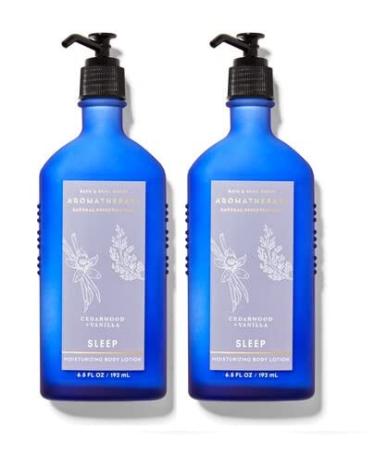 Bath & Body Works Aromatherapy CEDARWOOD + VANILLA Moisturizing Body Lotion - Pack of 2 - Full Size