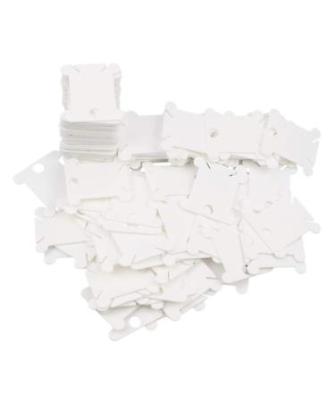 Plastic Floss Bobbins for Cross Stitch Embroidery Cotton Thread Craft Sewing Storage, Thread Cards, Friendship Bracelet Bobbins (White-120 Pcs )