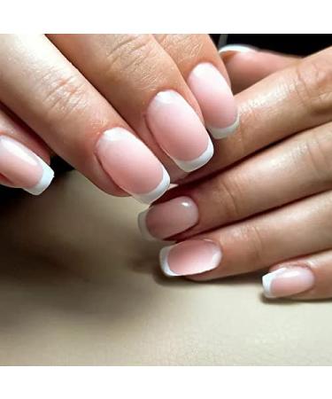 Fairvir 24pcs French Nails - Short Press-On Natural False Acrylic Nail Art Tips for Daily Use | Perfect Fake Nails for Women & Girls - Buy Online on GoSupps.com